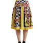 Elegant High Waist A-Line Midi Skirt