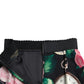 High Waist Silk Pencil Midi Skirt with Floral Print