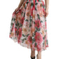 Floral Print High-Waist Silk Maxi Skirt