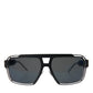 Matte Black Chic Metal Sunglasses