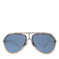 Elegant Gold Framed Blue Lens Sunglasses