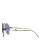 Elegant Gold Framed Blue Lens Sunglasses