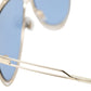 Elegant Gold Framed Blue Lens Sunglasses