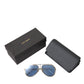 Elegant Gold Framed Blue Lens Sunglasses