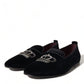 Elegant Velvet Black Dress Loafers
