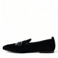 Elegant Velvet Black Dress Loafers