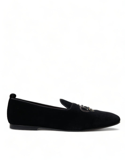 Elegant Velvet Black Dress Loafers