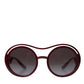 Elegant Bordeaux Round Sunglasses for Men