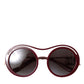 Elegant Bordeaux Round Sunglasses for Men