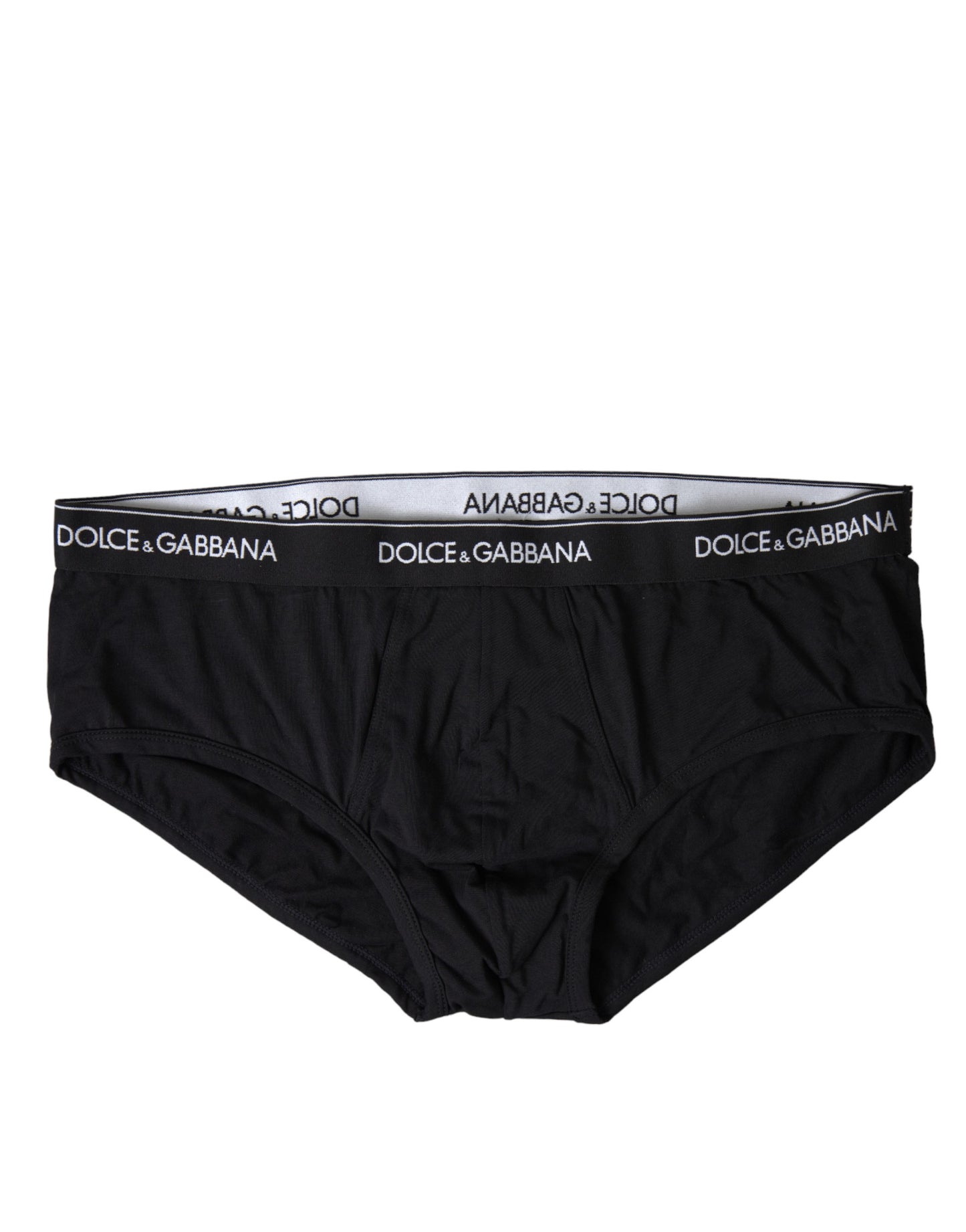 Elegant Black Cotton Stretch Briefs