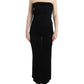 Elegant Strapless Black Maxi Dress