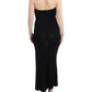 Elegant Strapless Black Maxi Dress
