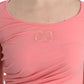 Pink Cotton Blend Tank Top with Cap Sleeves