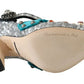 Elegant Silver-Black Crystal Mary Janes Pumps