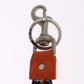 Red White Raffia Leather Clasp Finder Keyring Keychain