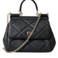 Elegant Black Leather Sicily Shoulder Bag