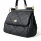 Elegant Black Leather Sicily Shoulder Bag