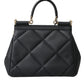 Elegant Black Leather Sicily Shoulder Bag
