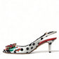 Chic Multicolor Floral Slingback Heels with Crystals
