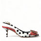Chic Multicolor Floral Slingback Heels with Crystals