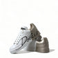 Elegant White & Gold Leather Sneakers