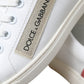 Elegant White and Pink Leather Sneakers