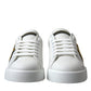 Elegant Leather Low Top Sneakers - Royal Crown Patch