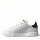 Elegant Leather Low Top Sneakers - Royal Crown Patch