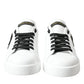 Elegant Low Top White Leather Sneakers