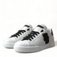 Elegant Low Top White Leather Sneakers