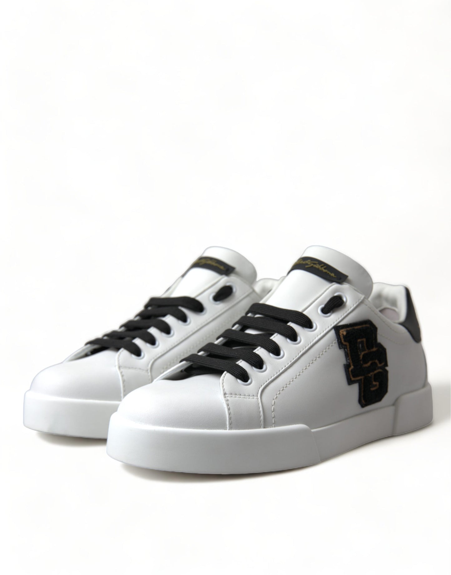 Elegant Low Top White Leather Sneakers