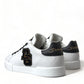 Elegant Low Top White Leather Sneakers