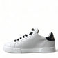Elegant Low Top White Leather Sneakers