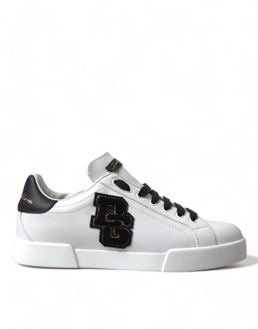 Elegant Low Top White Leather Sneakers