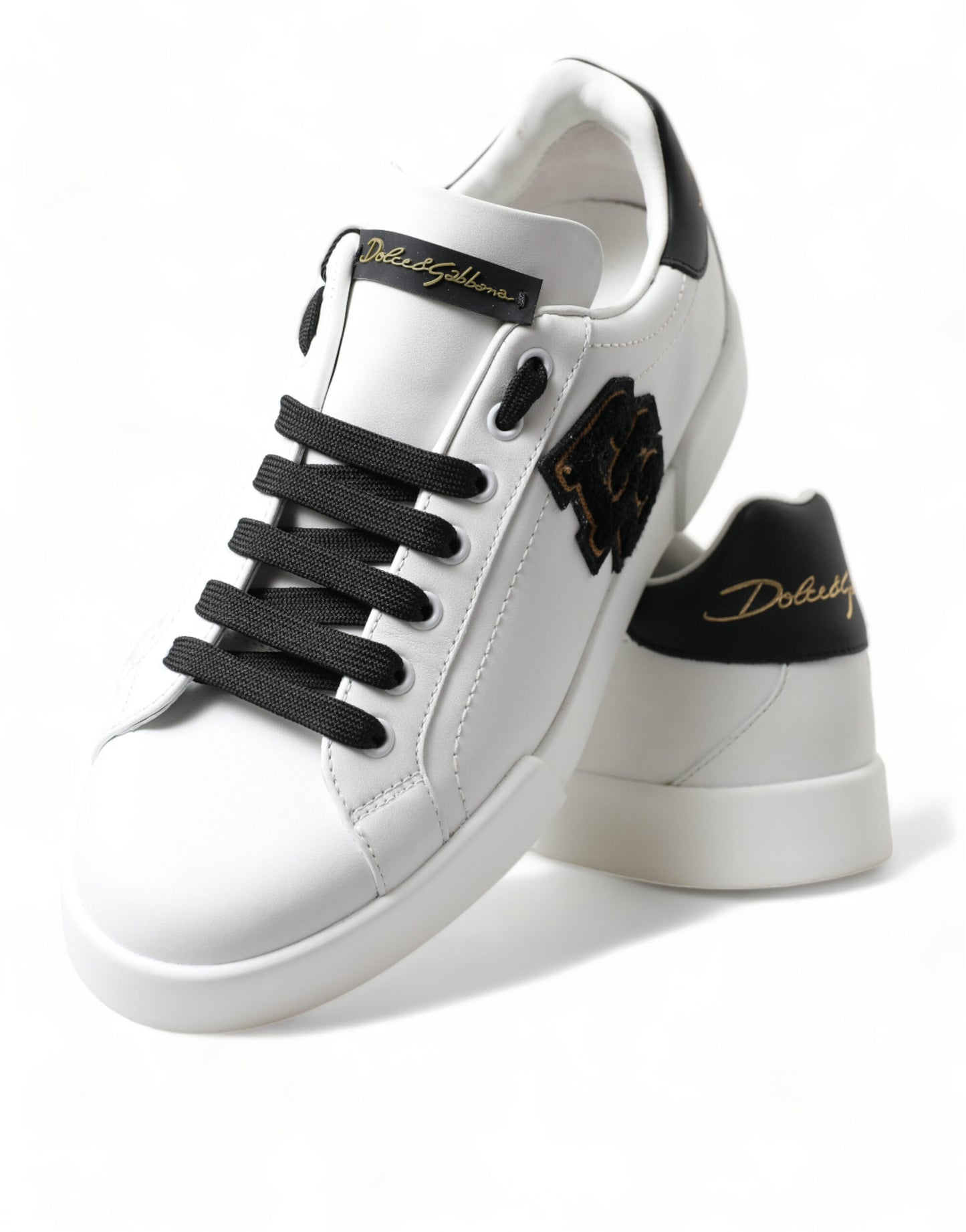 Elegant Low Top White Leather Sneakers