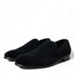 Elegant Velvet Black Loafers for Men