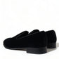 Elegant Velvet Black Loafers for Men