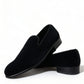 Elegant Velvet Black Loafers for Men