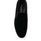 Elevated Black Velvet Loafers for Men
