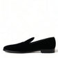Elevated Black Velvet Loafers for Men