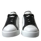 Elegant White Leather Low Top Sneakers