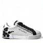 Elegant White Leather Low Top Sneakers