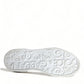 Elegant White Leather Low Top Sneakers