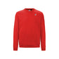 Elegant Unisex Red Cotton Crewneck Sweatshirt