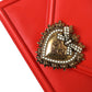 Elegant Red Leather Devotion Envelope Bag