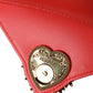 Elegant Red Leather Devotion Envelope Bag