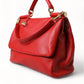 Elegant Deerskin Medium Shoulder Bag in Red