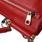 Elegant Deerskin Medium Shoulder Bag in Red