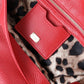 Elegant Deerskin Medium Shoulder Bag in Red