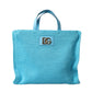 Elegant Turquoise Gold-Accent Tote Bag